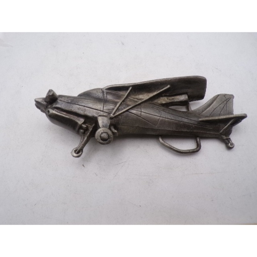 Vintage Siskiyou 1993 Airplane Belt Buckle Pewter 3D Aviation Prop Plane C293